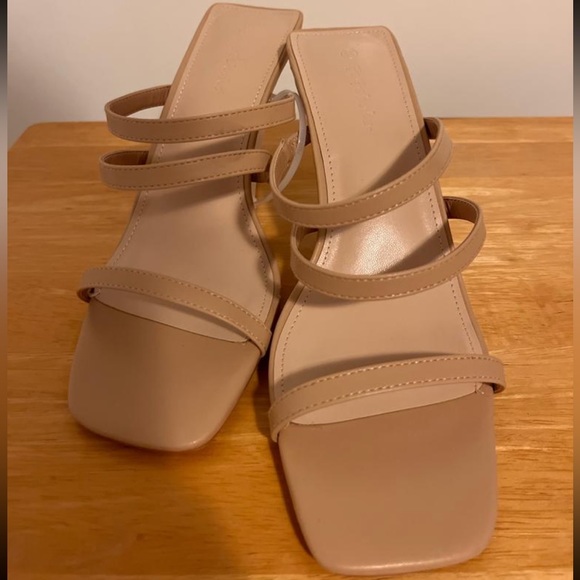 Square Open Toe Heels - Picture 1 of 4